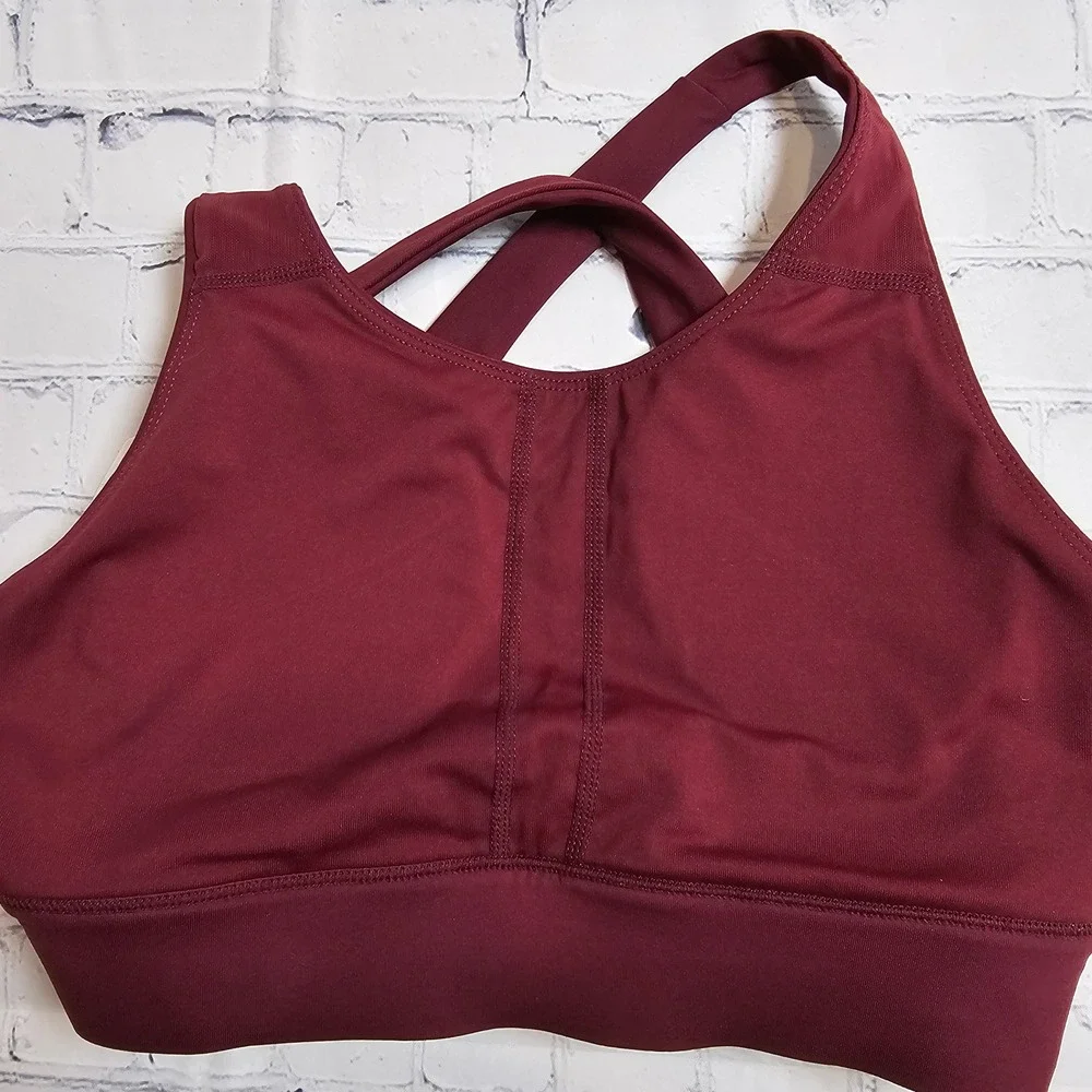 NEW Fabletics No-Bounce‎ High Impact Sports Bra Merlot XS